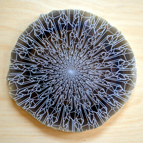 Crystal Cluster Vortex - Laser Engraved Agate by LaserTrees | Gemstone Metaphysical Art