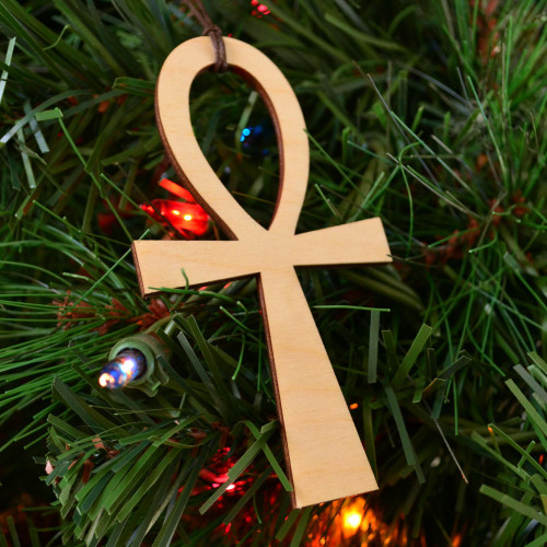 LaserTrees Ankh Ornament - Sacred Geometry - Laser Cut Wood