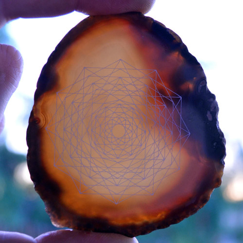 LaserTrees Merkaba in Motion - Laser Engraved Agate