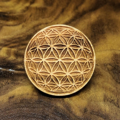Flower of Life Orb Hardwood Hat Pin by LaserTrees | Sustainable Geometric Gift