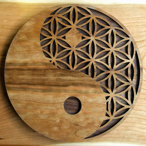 LaserTrees Yin Yang Flower of Life Wall Art 