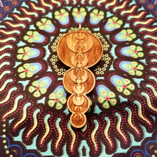Fibonacci Proportions Hardwood Pendant by LaserTrees | Handcrafted Sacred Geometry