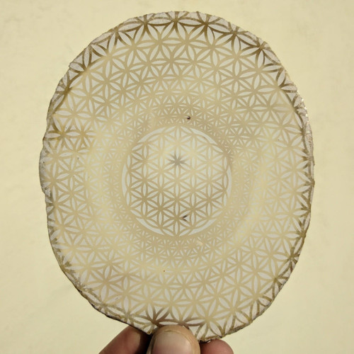 LaserTrees Flower of Life Phi Vortex - Laser Engraved Agate