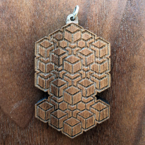 LaserTrees TomorrowGrid Hardwood Pendant by Corey Divine