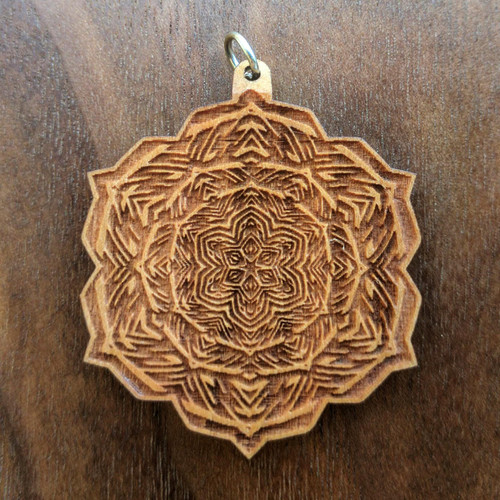 LaserTrees Divine Mandala Hardwood Pendant by Corey Divine 