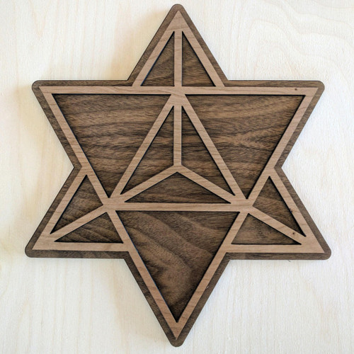 LaserTrees Star Tetrahedron Merkaba Two Layer Wall Art  LaserTrees Star Tetrahedron Merkaba Two Layer Wall Art