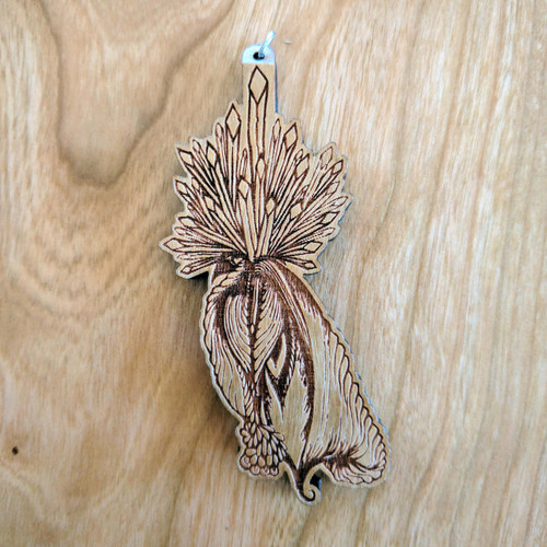 LaserTrees Crystal Bloom Hardwood Pendant - Art by Casey Gomez
