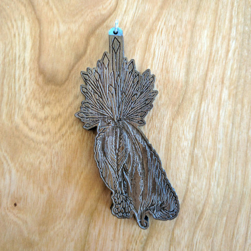 LaserTrees Crystal Bloom Hardwood Pendant - Art by Casey Gomez