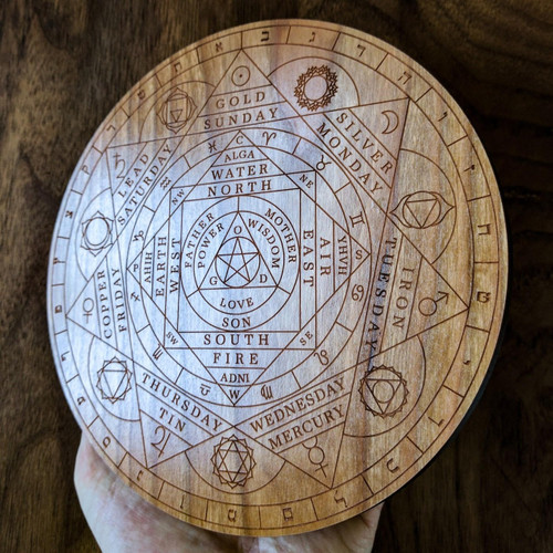 LaserTrees Hardwood Crystal Grid - Sigil Of Universal Awakening 