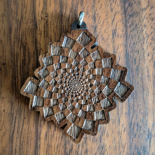 LaserTrees Phi Checker Hardwood Pendant