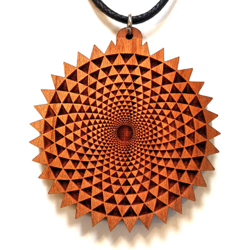 Phi Triangle Grid Hardwood Pendant by LaserTrees | Handcrafted Sacred Geometry
