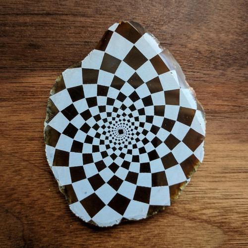 Phi Checker - Laser Engraved Agate by LaserTrees | Gemstone Metaphysical Art
