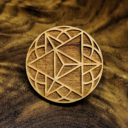 Star Tetrahedron Seed of Life Hardwood Hat Pin by LaserTrees | Collectible Wood Pin