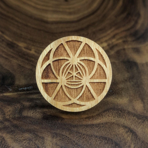 Triangular Energy Field Hardwood Hat Pin by LaserTrees | Collectible Wood Pin