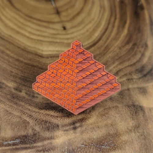 LaserTrees Cube Pyramid Hardwood Hat Pin 