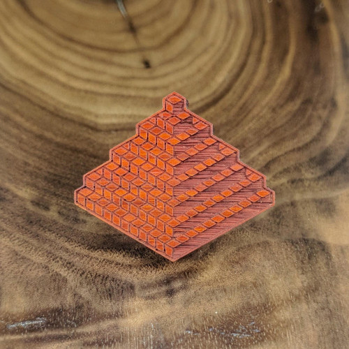 LaserTrees Cube Pyramid Hardwood Hat Pin