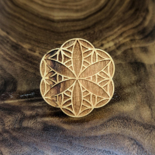 Seed-Flower 1 Hardwood Hat Pin by LaserTrees | Collectible Wood Pin