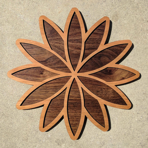 LaserTrees Seed Lotus Two Layer Wall Art 