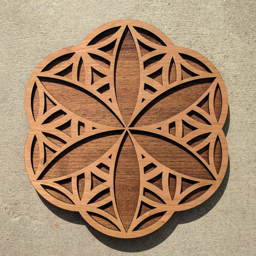 Seed-Flower 1 Two Layer Wall Art by LaserTrees | Sacred Geometry Wall Decor