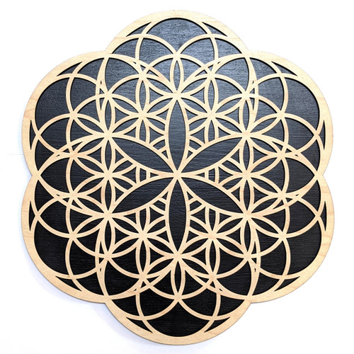 Seed-Flower 2 Two Layer Wall Art by LaserTrees | Sacred Geometry Wall Decor