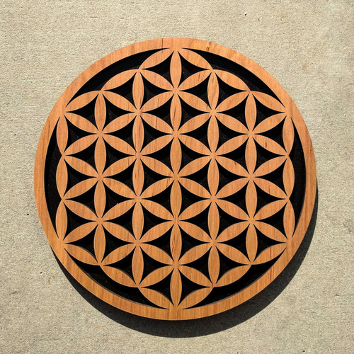 Simple Flower of Life Two Layer Wall Art by LaserTrees | Sacred Geometry Wall Decor