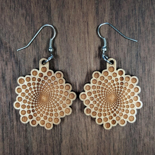 Phi Bubble Hardwood Earrings by LaserTrees | Artisan Boutique Jewelry