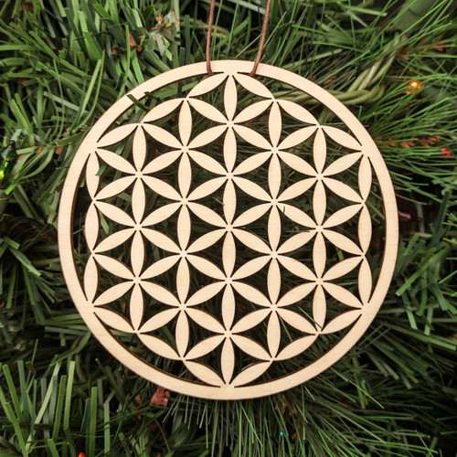 Simple Flower of Life Ornament - Sacred Geometry - Laser Cut Wood by LaserTrees | Intricate Home Accents