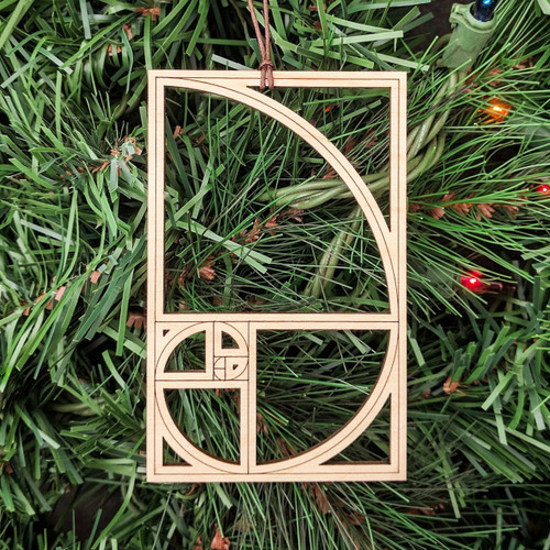 Fibonacci Sequence Ornament - Sacred Geometry - Laser Cut Wood by LaserTrees | Intricate Home Accents