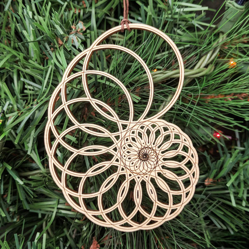 Nautilus Ornament - Sacred Geometry - Laser Cut Wood by LaserTrees | Intricate Home Accents