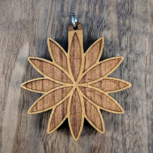 Seed Lotus Hardwood Pendant by LaserTrees | Handcrafted Sacred Geometry