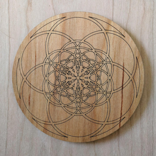 Fibonacci Seed of Life Drink Coasters - Set of 4 by LaserTrees | Sacred Space Tools