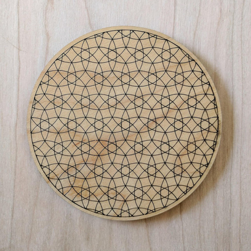 Flower of Illusion Drink Coasters - Set of 4 by LaserTrees | Sacred Space Tools