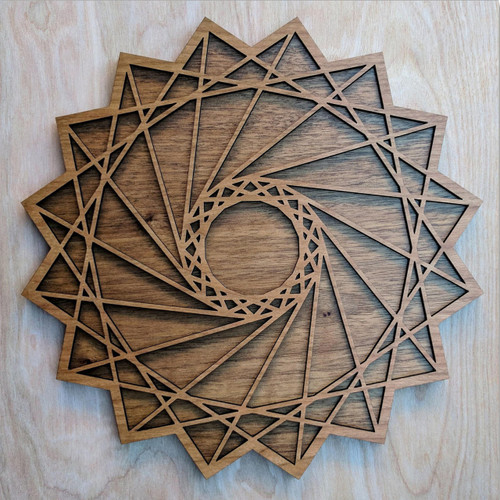 Square Spiral Wall Art by LaserTrees | Sacred Geometry Wall Decor