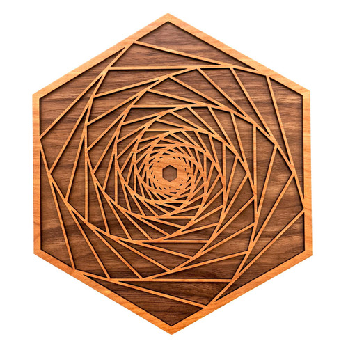 Centripetal Reflections Two Layer Wall Art by LaserTrees | Sacred Geometry Wall Decor