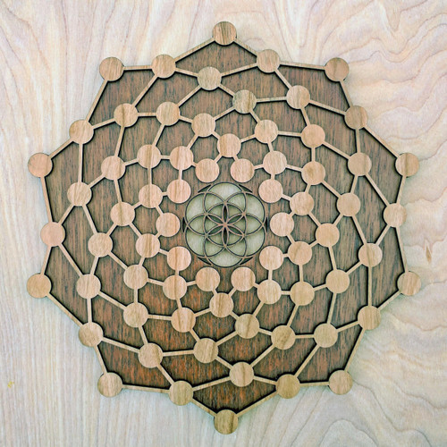 Atomic Seed Two Layer Wall Art by LaserTrees | Sacred Geometry Wall Decor
