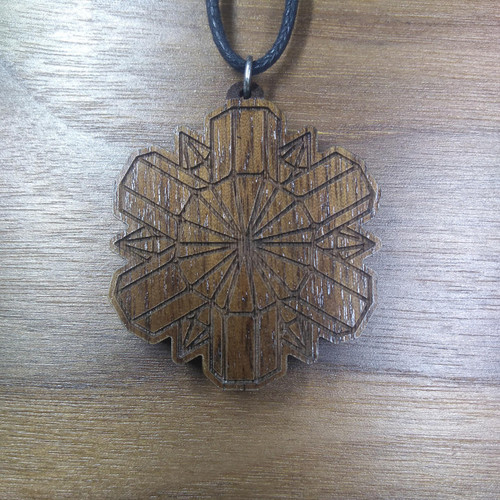 LaserTrees Quartz Wheel Hardwood Pendant