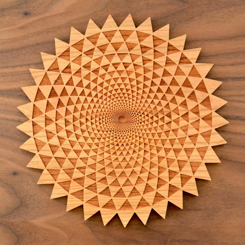 LaserTrees Phi Triangle Grid - Cherry Hardwood Crystal Grid