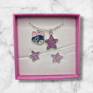 Me-to-You Silver Plated Necklace And Earring Set - TS-ITM-1109