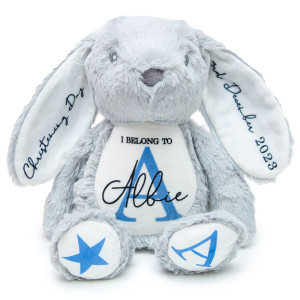 Personalised Grey Bunny Rabbit Plush Teddy (21cm/29cm) - TS-ITM-1191