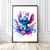Stitch Rainbow Splash Poster – Vibrant Wall Art