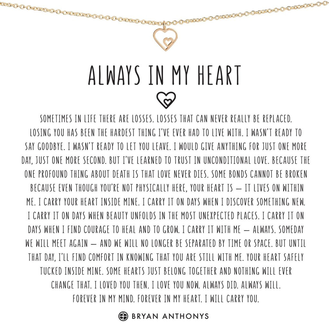 Bryan Anthonys Always in My Heart Necklace - 14K Gold