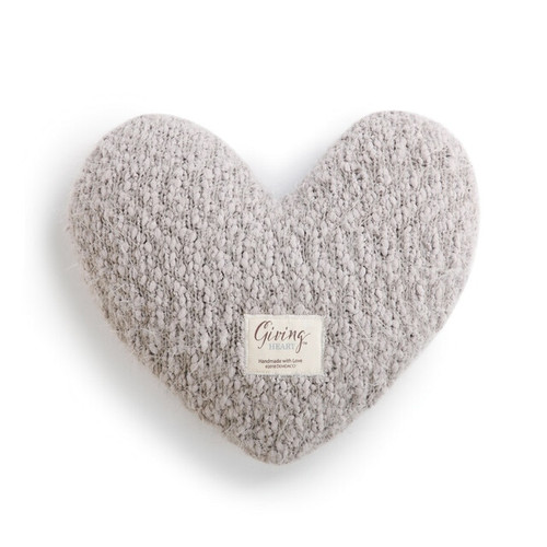 Taupe Giving Heart Pillow 