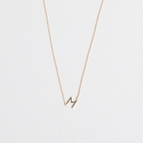 Gold M Necklace