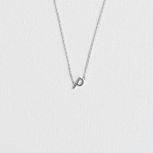 Silver P Necklace