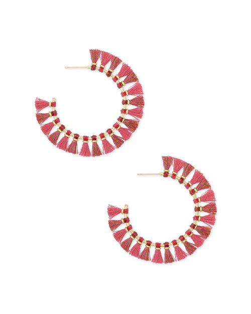 Evie Hoop Earrings Gold Pink 