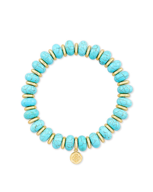 Rebecca Stretch Bracelet Gold Variegated Turquoise Magnesite