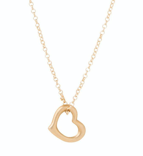 Love Gold Charm Necklace 14"
