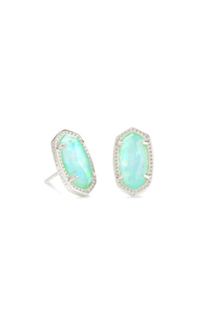 Ellie Earring Silver Iridescent Mint Illusion