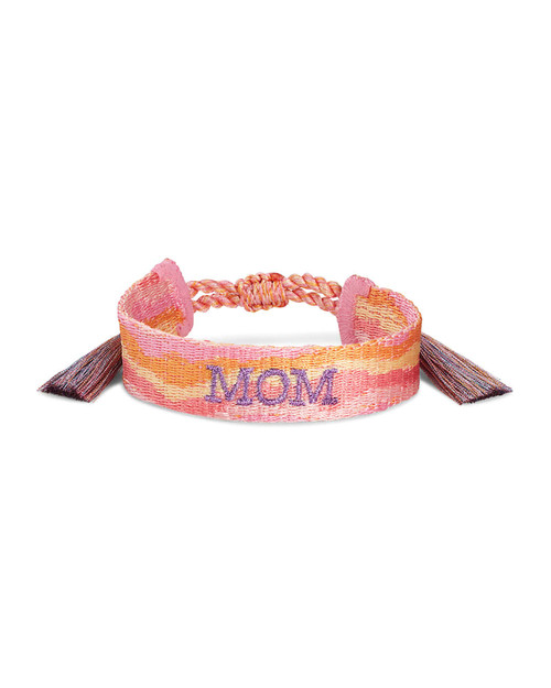 Mom Woven Gold Pink Friendship Bracelet