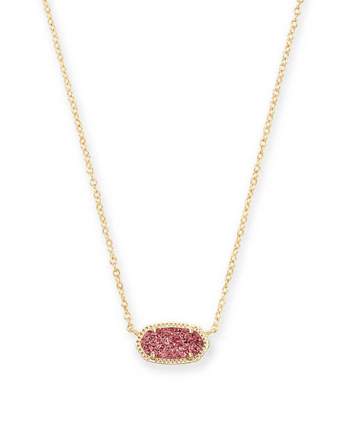 Elisa Necklace Gold Raspberry Drusy